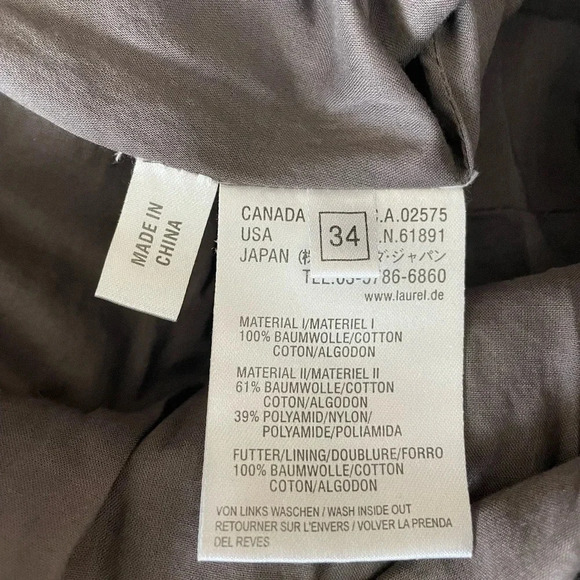 Laurel Casual Cotton Taupe Gray Spring Summer Dress EUR 34 US 2 - Picture 6 of 8
